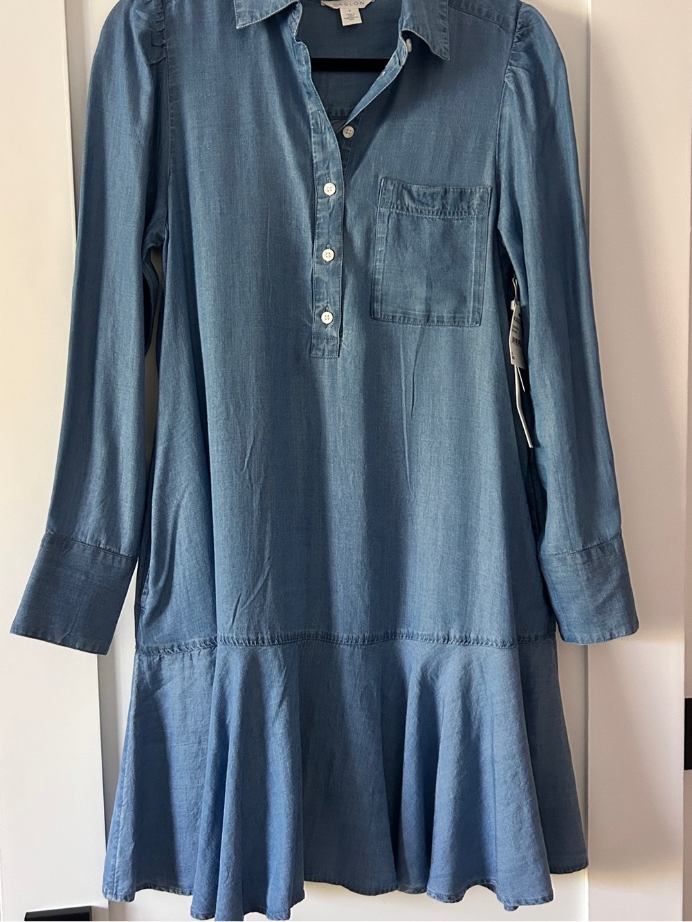 Caslon Tencel Denim Long Sleeve Dress